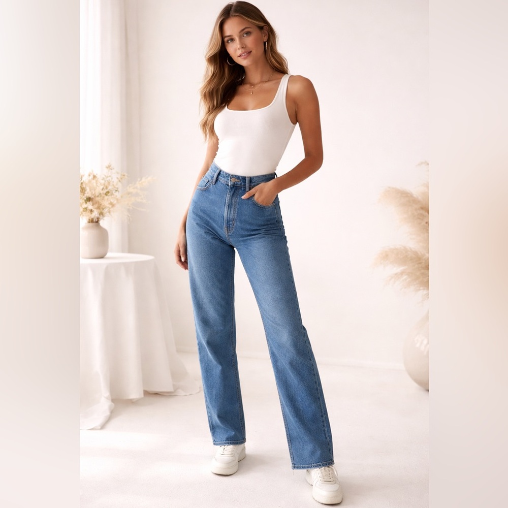 Vintage Levi’s 501 women’s  90s Straight Fit • Blue Denim Button Fly W26/L30